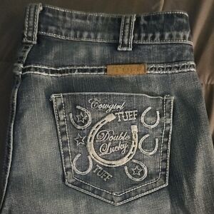 Cowgirl Tuff Jeans "Double Lucky" Double Tough! Sz 32×33 (No Stretch)